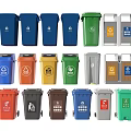 Public Facilities Colorful Sorted Waste Bins For Recycling And Waste Management