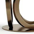 Modern Round Coffee Table With Marble Top And Geometric Metal Ring Base Design