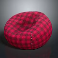 Cozy Red And Black Plaid Bean Bag Chair For Modern Living Room Furniture