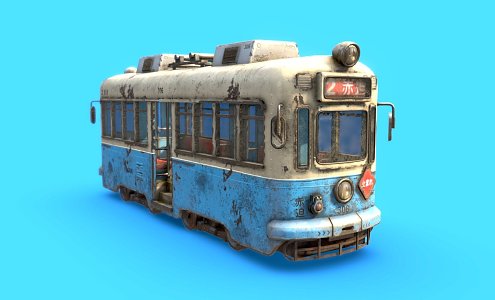 old tram 3d model