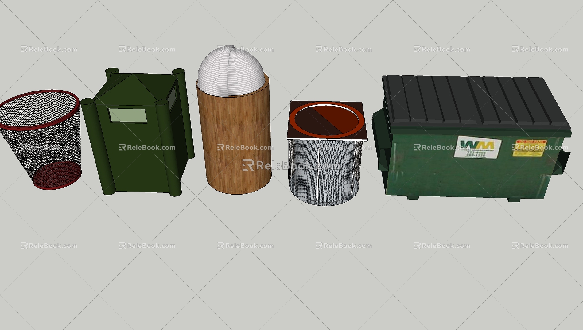 Modern trash can trash can trash can Mike thimble home model