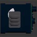 Dark Green Square Safe With White Lock And Glossy Reflective Surface