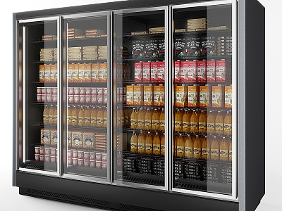 supermarket shelf freezer beverage cabinet 3d model