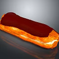 Golden Pastry Éclair With Rich Chocolate Glaze And Cream Filling