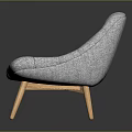 Modern Gray Fabric Chair With Tufted Design And Wooden Legs Contemporary Home Furniture