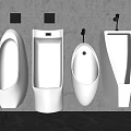 Modern White Ceramic Urinals With Various Wall Mounted Designs In Bathroom