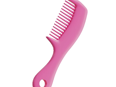 Stylish Pink Hair Comb With Ergonomic Handle For Daily Hair Care 3d model