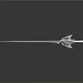 Shiny Futuristic Metallic Sword With Long Sharp Blade And Red Accent Details