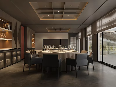 Modern Room Restaurant Room 3d model