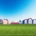Modern Factory Building Characteristic Factory Building 3d model