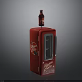 Red Mini Refrigerator With Coca-Cola Bottle And Sprite Stickers Vintage Design