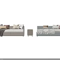 Decorative Sofa Bed Interior With Colorful Pillows Soft Blanket And Wooden Side Table