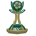 BIDV Logo Billboard With Trophy Design Green And Gold Decorative Patterns