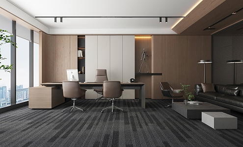 modern office general manager room chairman room 3d model