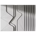 Textured Brown And White Wall Panels With Curved And Vertical Patterns 3d model