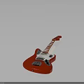 Red Glittery Electric Guitar With Shiny Body Chrome Pickups And Smooth Wooden Neck