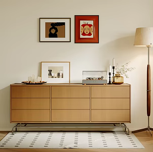 Middle-style decorative cabinet 3d model