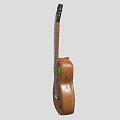 Wooden Acoustic Guitar With Decorative Clover And Fleur De Lis Painted Art Supplies Designs