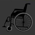 Modern Metallic Frame Wheelchair With Black Seat Large Wheels And Small Casters