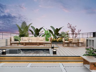 Modern Roof Courtyard 3d model