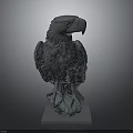 Detailed Eagle Sculpture With Realistic Head Spread Wings And Square Base 3d model