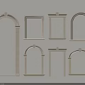 Set Of Ornate Arch And Rectangular Door Window Frames Classic Design 3d model