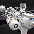 Advanced Commercial Equipment Space Module With Solar Panels And Connected Structures Astra 2 3d model