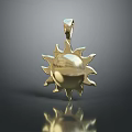 Golden Sun Shaped Pendant With Elegant Design Fashionable Jewelry Accessory For Clothing