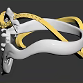 Stylish Gold And Silver Ring With Yellow Gemstones And Large Diamond Intricate Twisted Design
