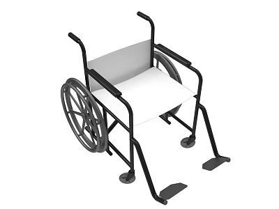 Standard Mobility Wheelchair With Black Frame White Seat Large Wheels And Footrests 3d model