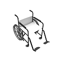 Standard Mobility Wheelchair With Black Frame White Seat Large Wheels And Footrests