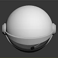Astronaut Helmet Design With Silver Metallic Finish Transparent Visor And Ear Covers