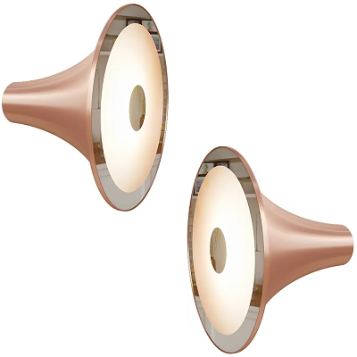 Modern Rose Gold Horn Shaped Wall Sconces With Illuminated Design For Home Decor 3d model