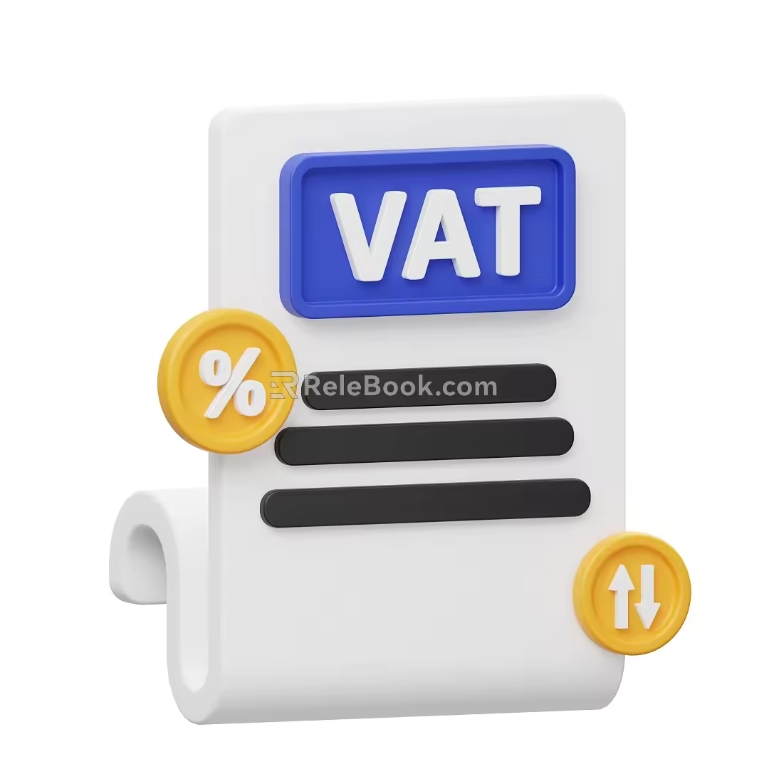 Modern notebook percentage icon cartoon notebook 3d model