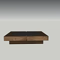 Modern Square Wooden Coffee Table Featuring Sturdy Frame And Circular Glass Top