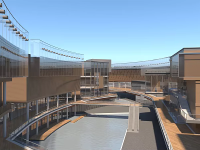 Modern Commercial Street Commercial Inner Street 3d model