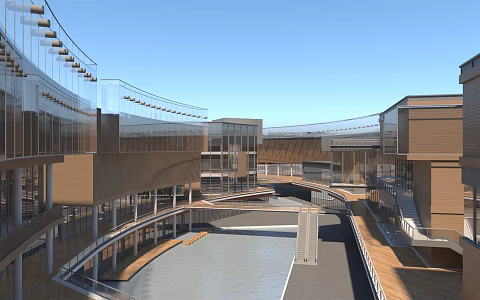 Modern Commercial Street Commercial Inner Street 3d model