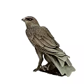 Hand Carved Eagle Sculpture In Standing Pose With Detailed Feather Texture And Base