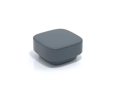 Modern Gray Square Stool With Minimalist Design For Home Use 3d model