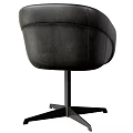 Black Leather Office Chair With Modern Design And Swivel Base For Comfort