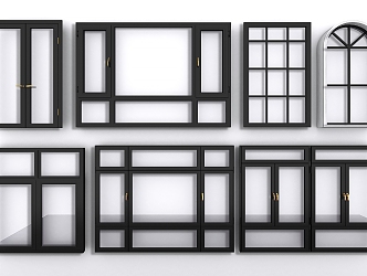 Modern style casement window aluminum alloy window 3d model