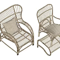 Rattan Leisure Chairs With Armrests And Soft Cushion For Comfortable Seating