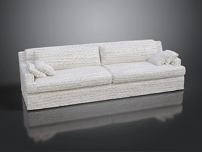 Modern Light Colored Fabric Two Seater Sofa With Decorative Pillows And Smooth Surface 3d model