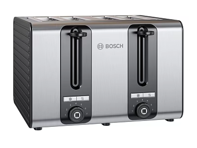 BOSCH 2 Slice Stainless Steel Toaster Kitchen Appliance With Control Knobs 3d model