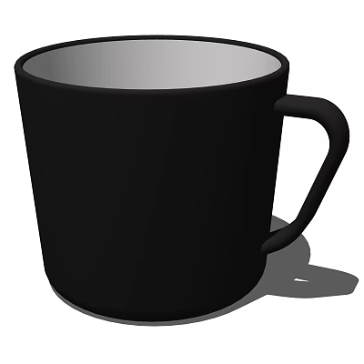 Black Ceramic Mug with Handle for Daily Coffee and Tea Use 3d model