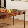 Retro Solid Wood Dining Table And Chairs Set For Cozy Home Dining Room Decoration