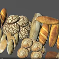 Assorted Fresh Bread Display With Different Shapes Textures And Artisanal Varieties