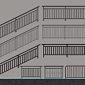 Modern wrought iron balustrade guardrail balustrade balcony balustrade 3d model