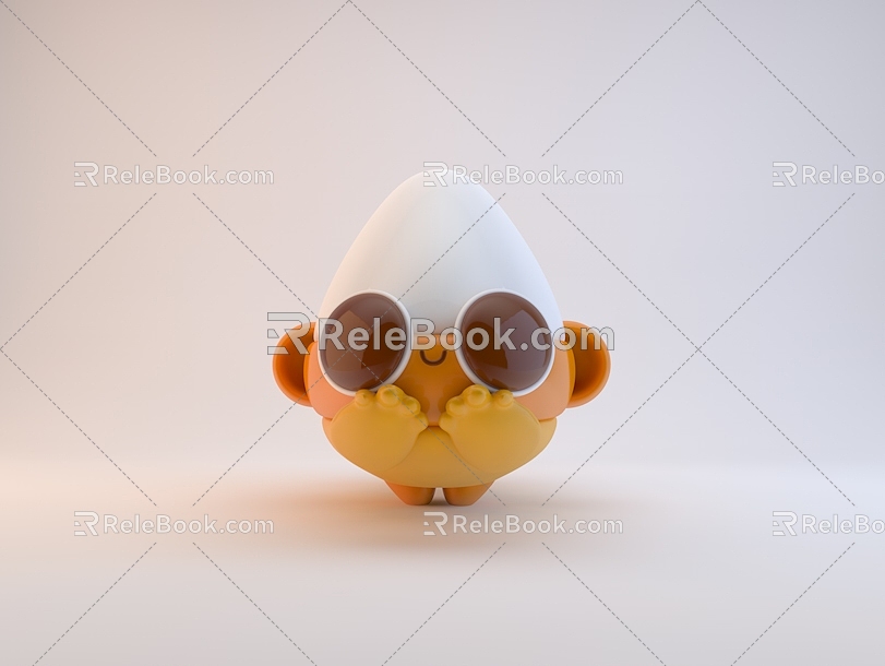 egg ornaments doll hand toy display 3d model