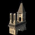 Historic Ancient Architecture With Detailed Pointed Tower Archway And Stone Windows